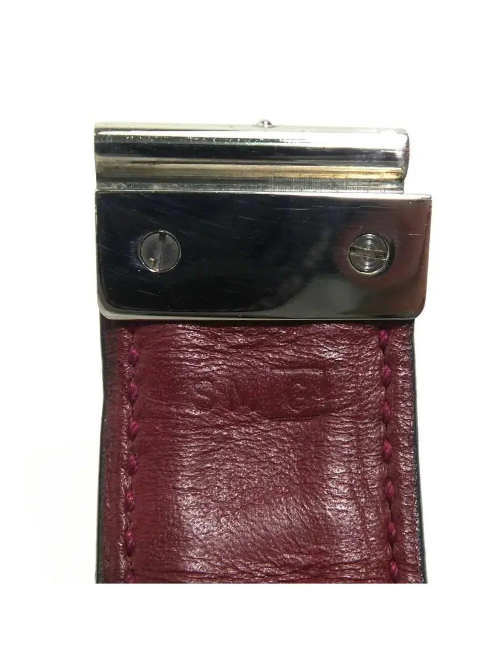 Auth Hermes Bracelet Burgundy/Silver #302850H19B